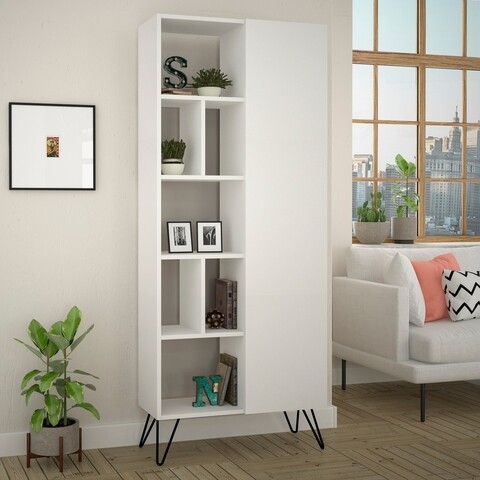 Biblioteca, decortie, jedda 855dte3736, 79 x 190 x 32 cm, pal melaminat, alb