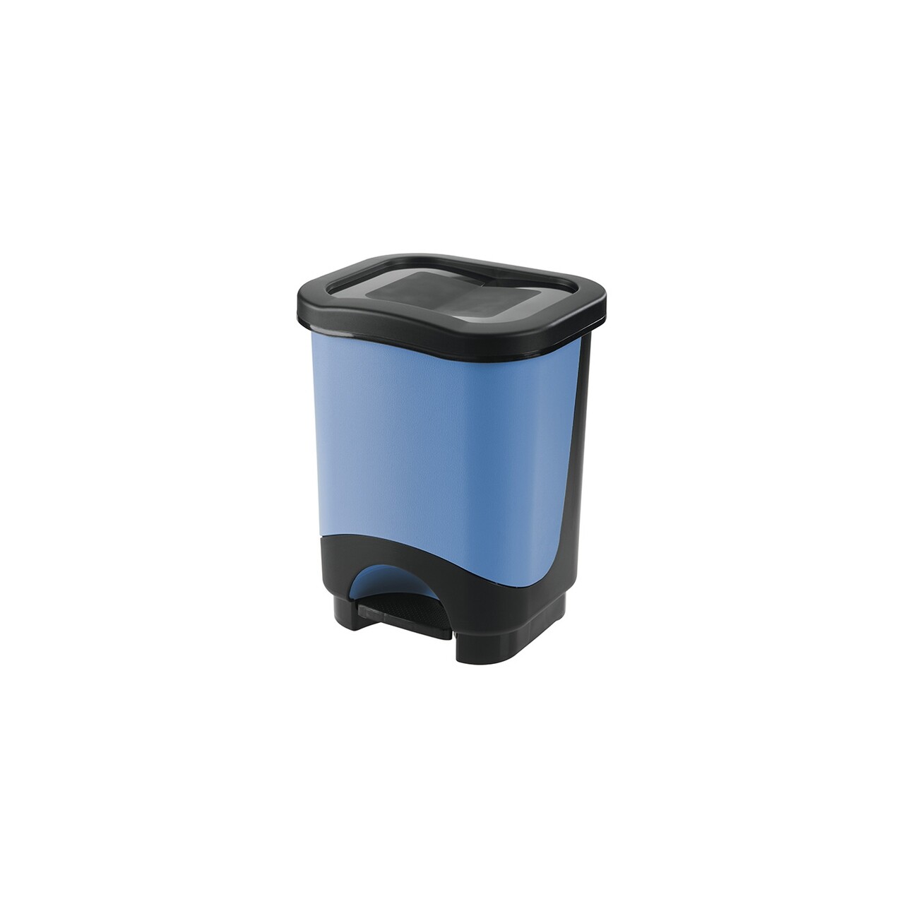 Cos De Gunoi Idea Cu Pedala, Plastic, 8 L, Negru/albastru