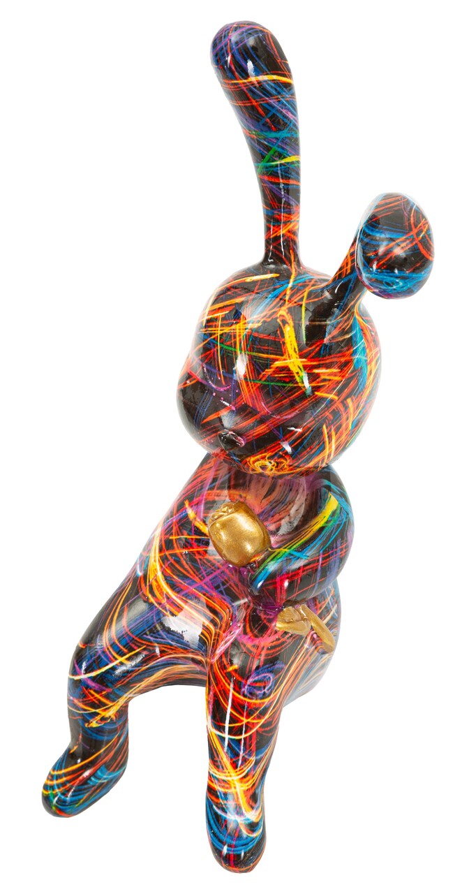 Decoratiune, Mauro Ferretti, Rabbit Psyco -B, 21.5x10x22 cm, polirasina, multicolor - imagine 4