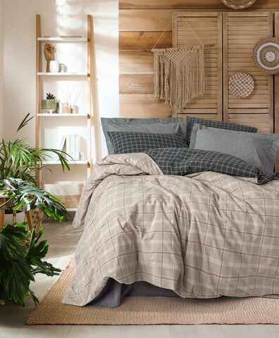 Lenjerie de pat dubla, Siiras - Grey, Cotton Box, 50% bumbac / 50% poliester