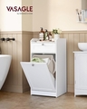 Dulap de baie cu cos de rufe integrat, Vasagle, 40x40x80 cm, MDF/poliester, alb cloud