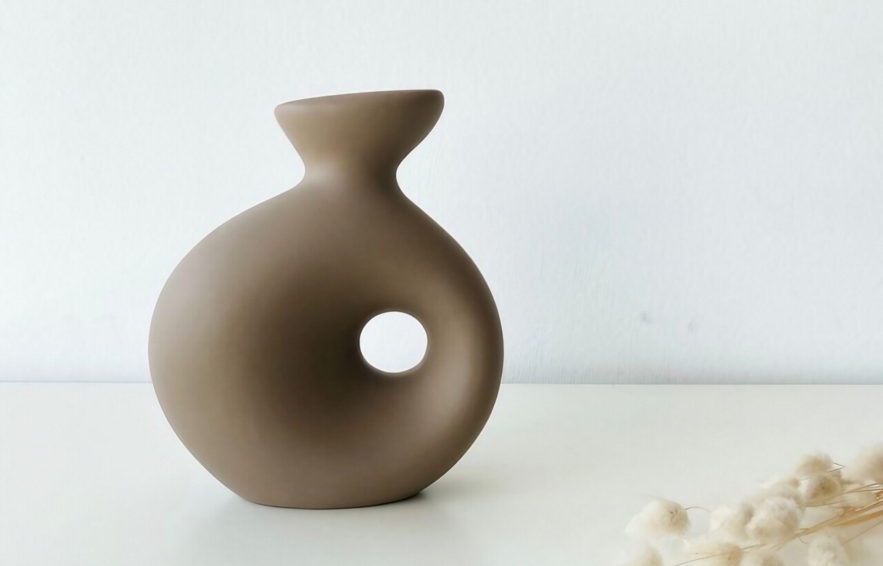 Vaza, CY0147, Ceramica, Maro deschis