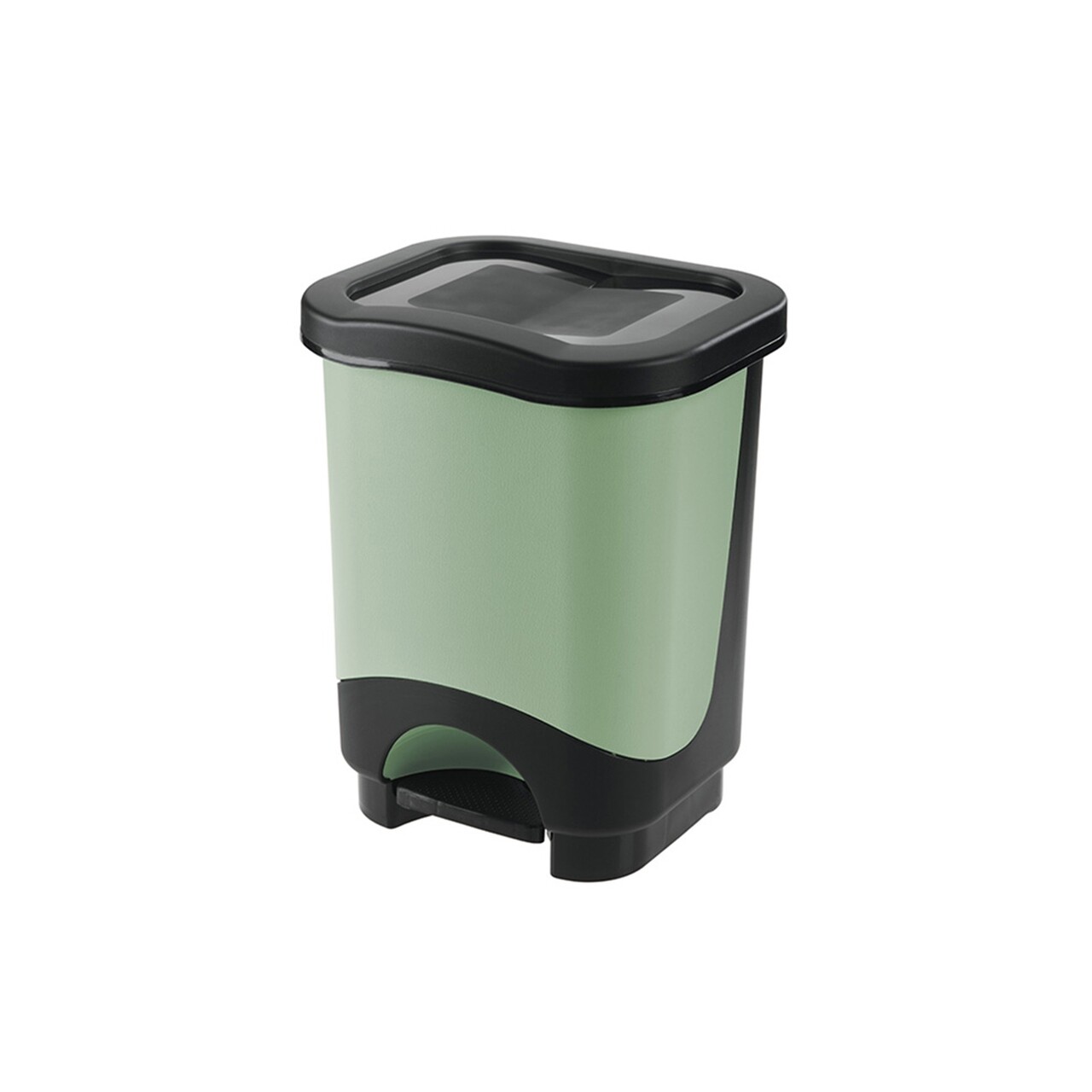 Cos De Gunoi Idea Cu Pedala, Plastic, 24 L, Negru/verde