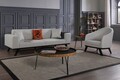 Canapea extensibila 3 locuri, Artie, 560ARE2916, Lemn de fag / PAL, Gri deschis