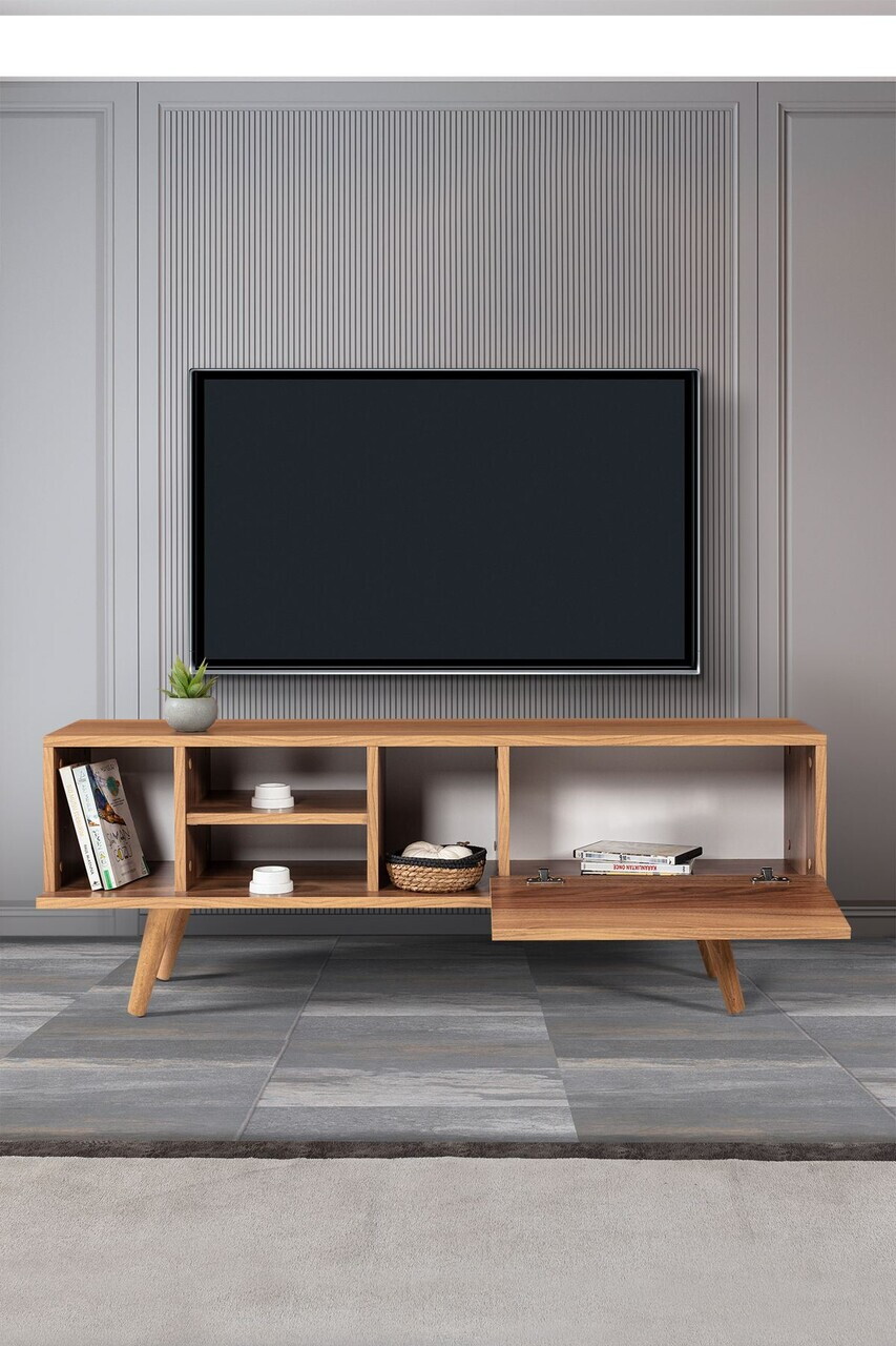Comoda TV, Hanah Home, Ela 3332, 130x47x35 cm, PAL, Maro — imaginea 2