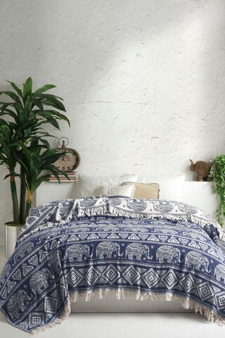 Cuvertura Double Pique, 200×240 cm, 100% bumbac, Fil, Viaden, albastru petrol mezoni.ro