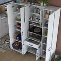 Dulap multifunctional, Rani, JE119, 160x198.6x40 cm, PAL, Alb