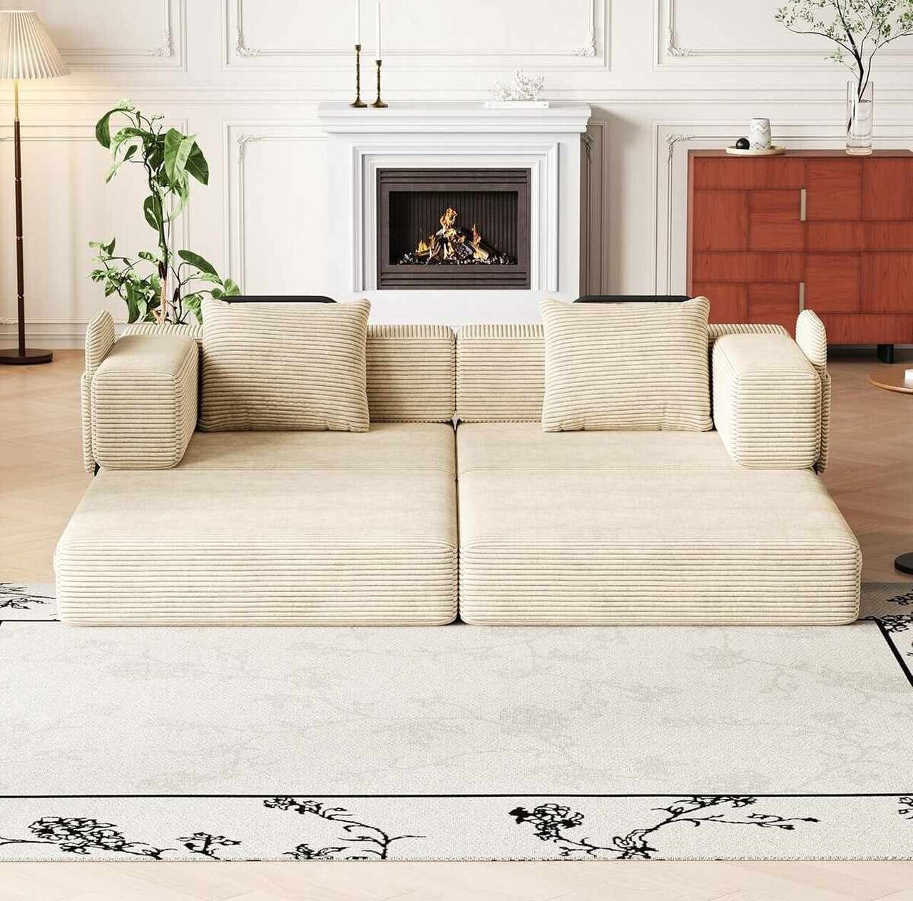 Canapea extensibila 3 locuri, Atelier del Sofa, 326NYR1154, Crem — imaginea 4