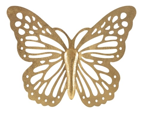 Decoratiune de perete Butterfly, Mauro Ferretti, 43×35 cm, fier, auriu
