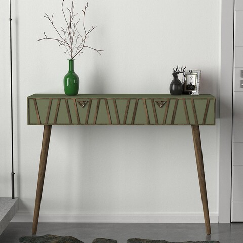 Consola Forest, Tera Home, 120x35x89 cm, maro/verde inchis 120x35x89