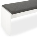 Masa de toaleta / machiaj cu taburet si oglinda, Lucille, 125 x 42 x 81 cm, pal, alb