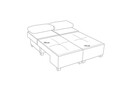 Canapea extensibila 3 locuri, Balcab Home, 825BLC4310, Lemn, Gri