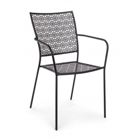 Scaun pentru gradina, Jodie, Bizzotto, 57x55x89 cm, otel, gri carbune Gradina