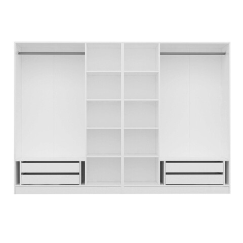 Dulap pentru haine, Minerva, Kale Plus, 225x210x52 cm, PAL, Fumuriu