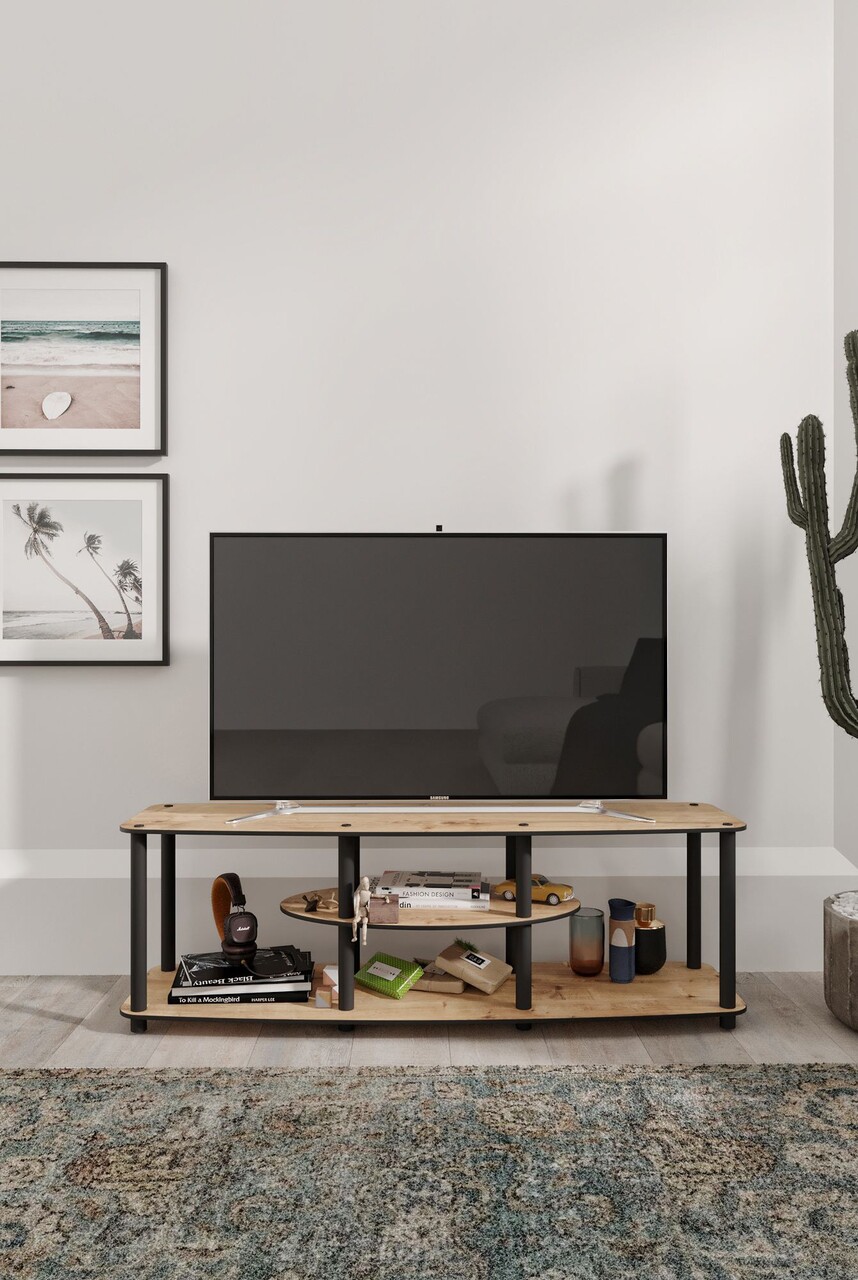 Comoda TV, Hanah Home, Mesivo, 120x35x38 cm, MDF , Stejar - view 2