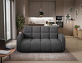 Canapea extensibila 3 locuri ELTAP, Deverio, 154x103x83 cm, lemn/poliester, gri inchis