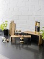 Suport depozitare pentru bucatarie, Wenko, Vali, 37 x 12 x 16 cm, lemn/metal, natur/negru