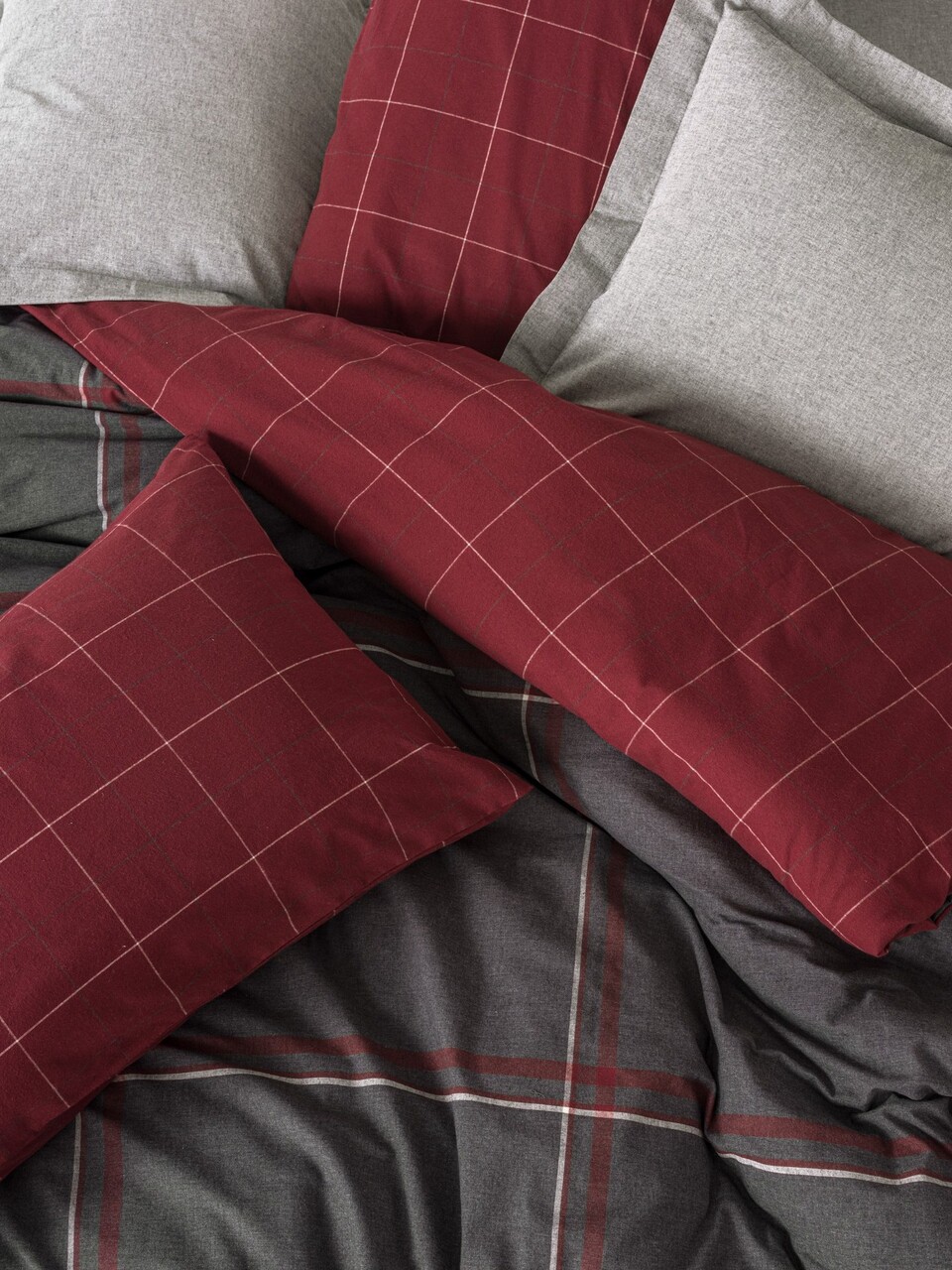 Lenjerie de pat dubla, Sento - Grey, Cotton Box, 50% bumbac / 50% poliester