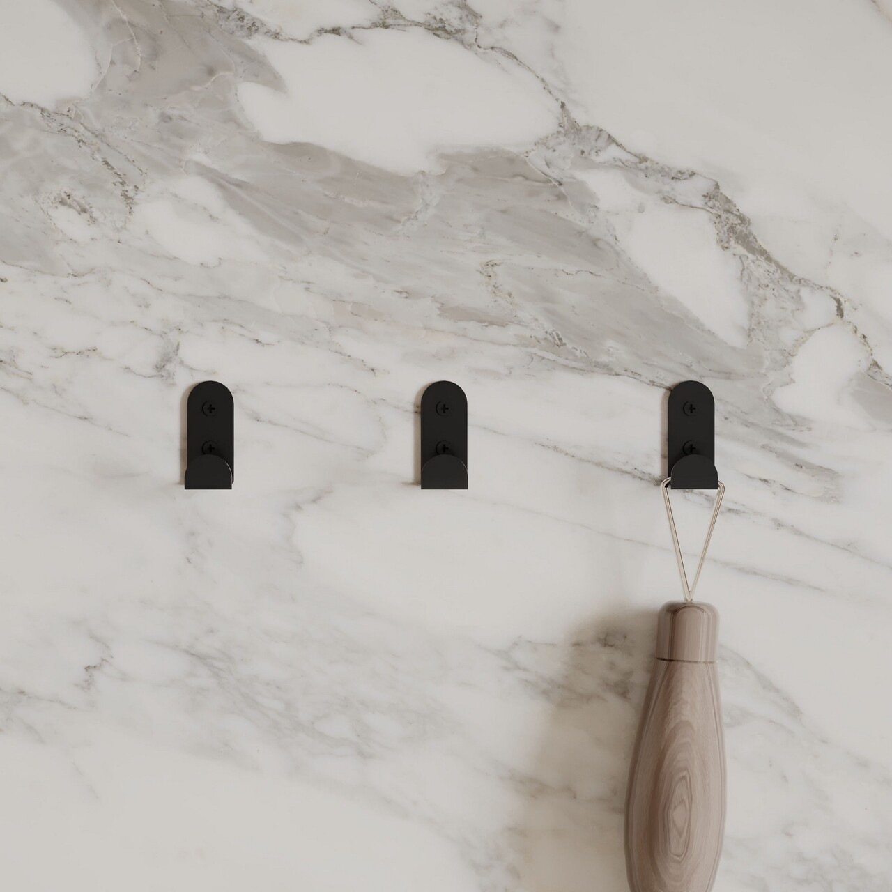 Cuier de perete, Leny Metal Hanger Single, Fier vopsit static, Negru - view 6