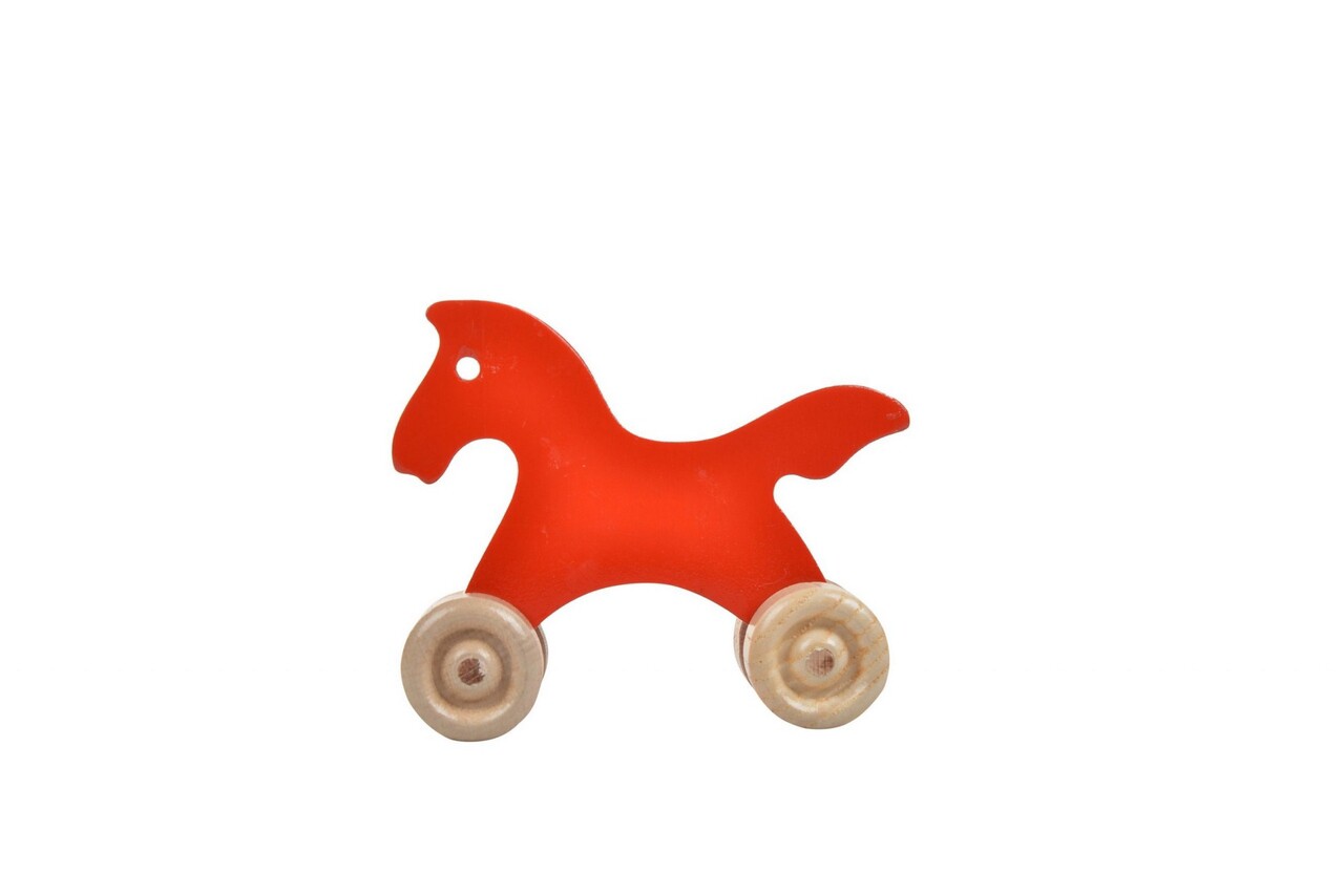 Jucarie pentru landou/carucior, Hanah Home, Horse, 10x10x5 cm, Rosu - view 4