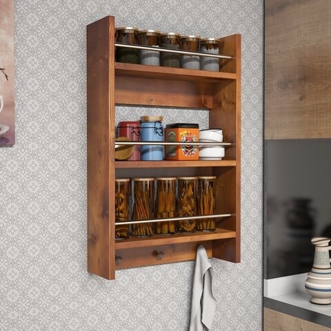 Raft pentru perete Selo, Puqa Design, 70x14x45 cm, maro