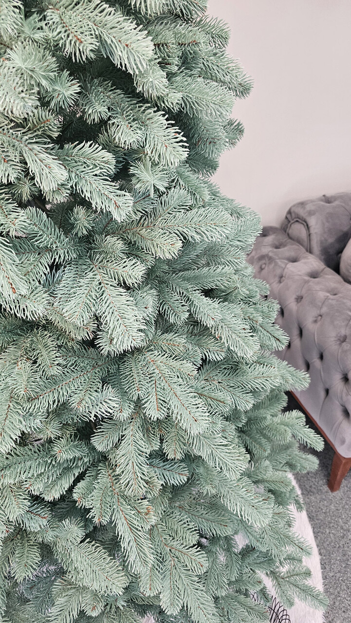Brad artificial Christmas Deluxe by Sersimo, Kovalivska argintiu, 3D, 210cm — imaginea 20