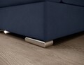 Coltar extensibil dreapta 3 locuri ELTAP, RT-40PO, Siber, 270x186x93 cm, lemn/poliester, albastru inchis