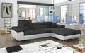 Coltar extensibil dreapta 4 locuri ELTAP, Armd-04, Armando, 289x203x85 cm, lemn/poliester, gri inchis/alb