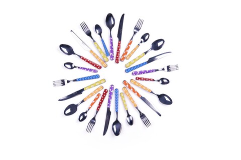Set tacamuri 24 piese enjoy multicolor, excelsa, inox 18/10