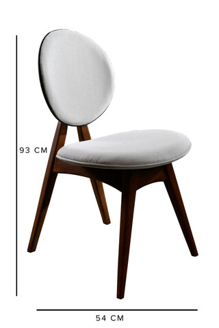 Set masa si scaune 5 piese, Vow Chair, Touch Wooden, Lemn de carpen, Nuca / Crema