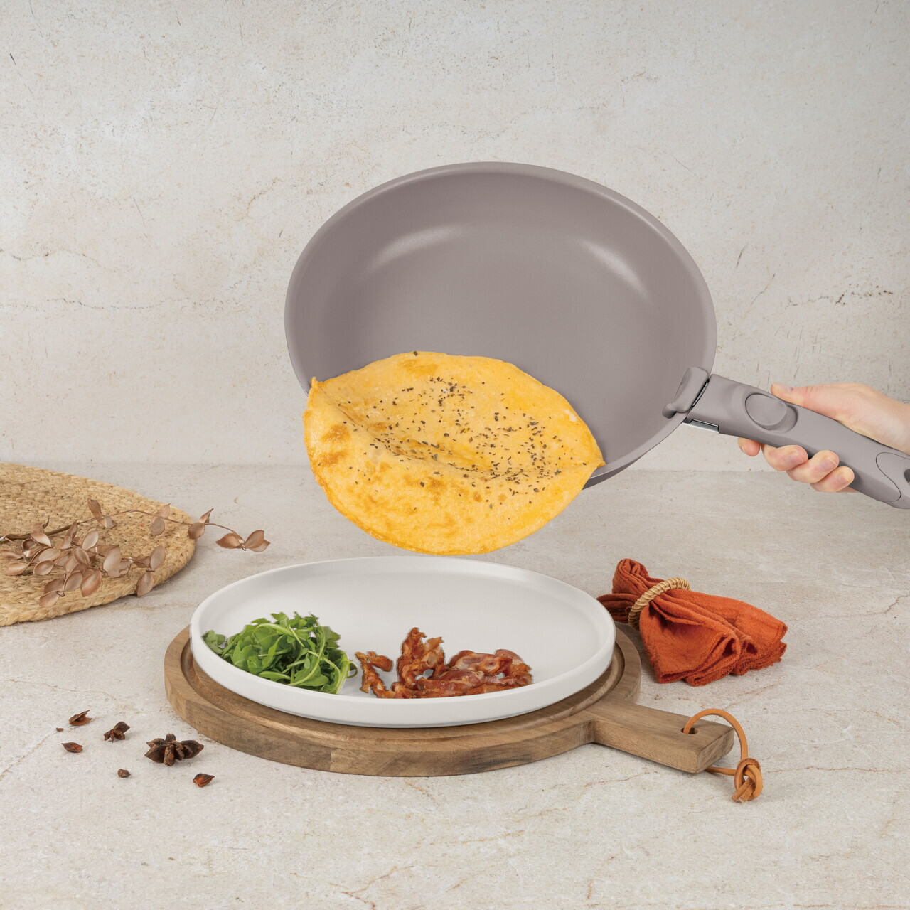 Set pentru gatit Berlinger Haus, Taupe Nordic, 13 piese, aluminiu, taupe mat/natur - imagine 8