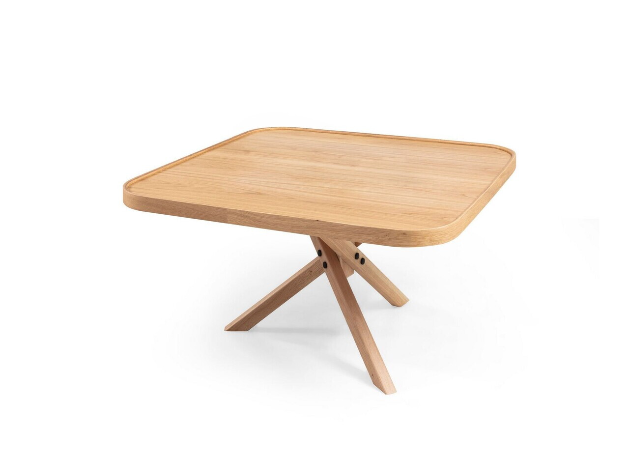 Masuta de cafea, Hanah Home, Oscar Kare 100, 100x48x100 cm, LEMN MASIV DE STEJAR, Stejar — imaginea 3