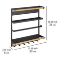 Organizator bucatarie, Wenko, Magna, 33 x 8 x 34 cm, metal/bambus, natur/negru