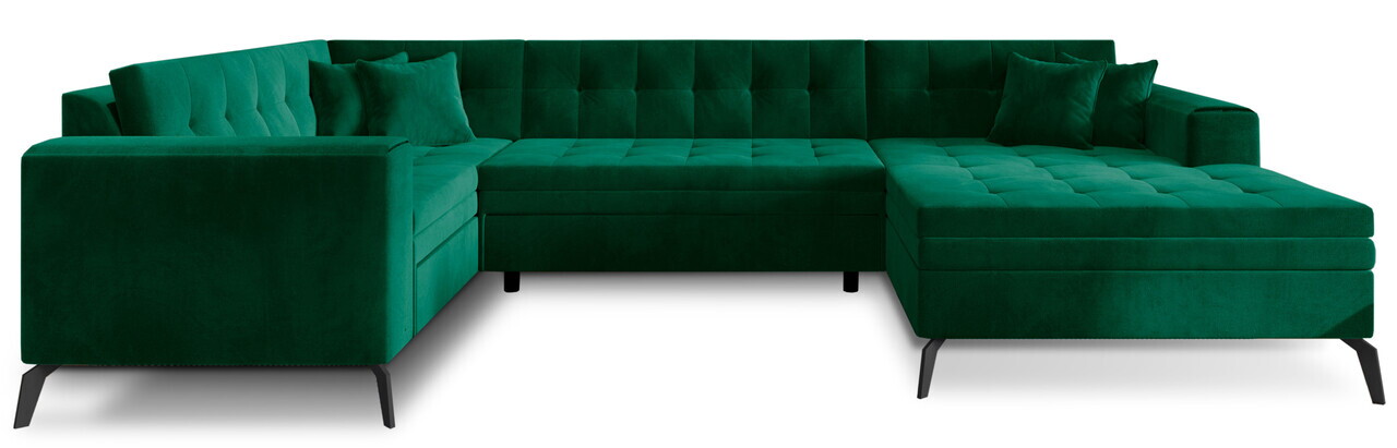 Coltar extensibil dreapta 5 locuri ELTAP, MON-RT-35LU, Montez, 340x180x93 cm, lemn/poliester, verde inchis - view 2