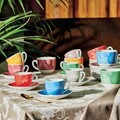 Set 6 cesti de cafea cu farfurie Sfera, Andrea Fontebasso, 120 ml, portelan, mov