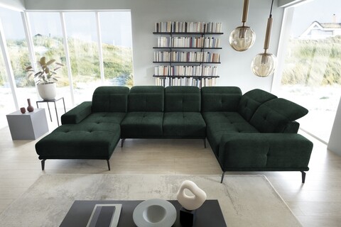 Coltar dreapta 6 locuri ELTAP, RT-35LO, Neviro, 350x201x77 cm, lemn/poliester, verde inchis