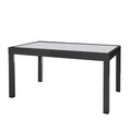 Masa extensibila pentru gradina Thais, 135-270 x 90 x 74 cm, aluminiu/sticla temperata, grafit