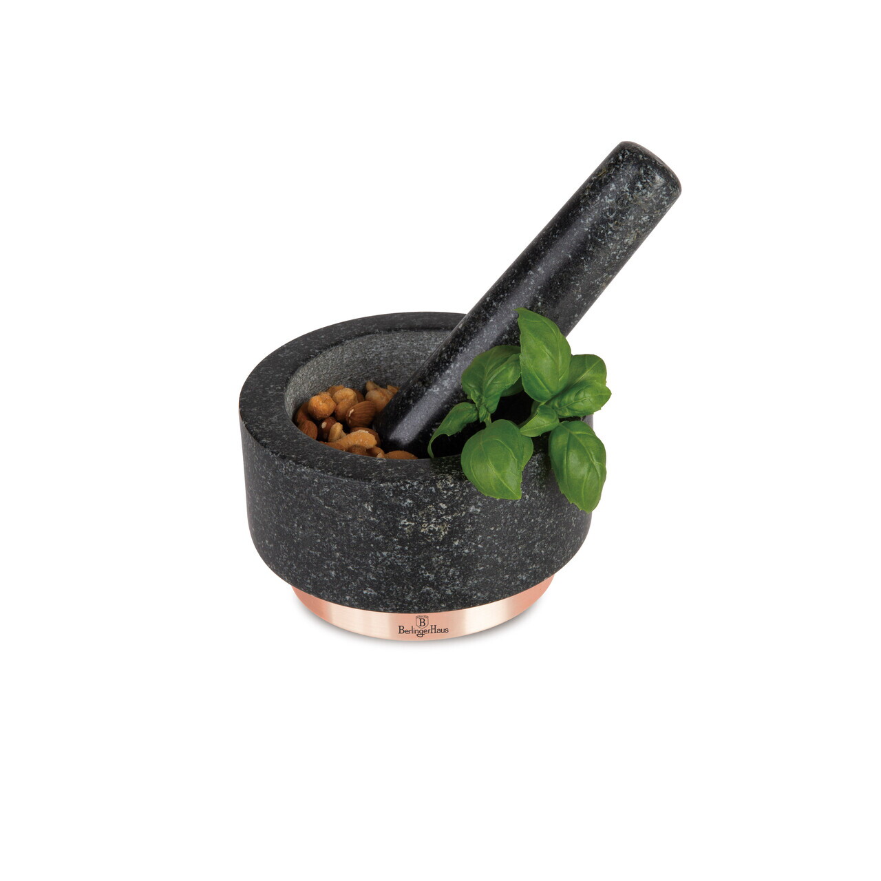 Mojar cu pistil Berlinger Haus, Black Rose, 14x8 cm, granit, negru/roz - imagine 8
