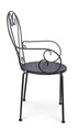 Scaun pentru gradina Etienne, Bizzotto, 49x49x89 cm, otel, invelis e-coating, finisaj mat, gri carbune