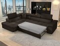 Coltar extensibil stanga 4 locuri ELTAP, ERI-35, Eridano, 275x202x88 cm, lemn/poliester, maro inchis