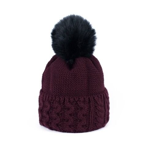 Caciula cu pompon pentru dama, Art of Polo, 54-59 cm, acrylic/poliamida, burgundy