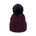 Caciula cu pompon pentru dama, Art of Polo, 54-59 cm, acrylic/poliamida, burgundy