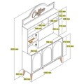Dulap de bar pentru cafea, Hommy Craft, Lyon 120, 120x202x35 cm, PAL, Crema/Nuca