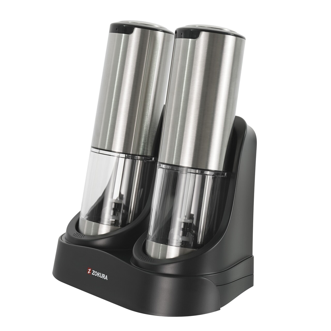 Set 2 rasnite electrice pentru sare si piper, cu baza de incarcare - Zokura - imagine 3