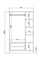 Dulap pentru haine, Rabi, Rb-155, 90x180x45 cm, Alb mat