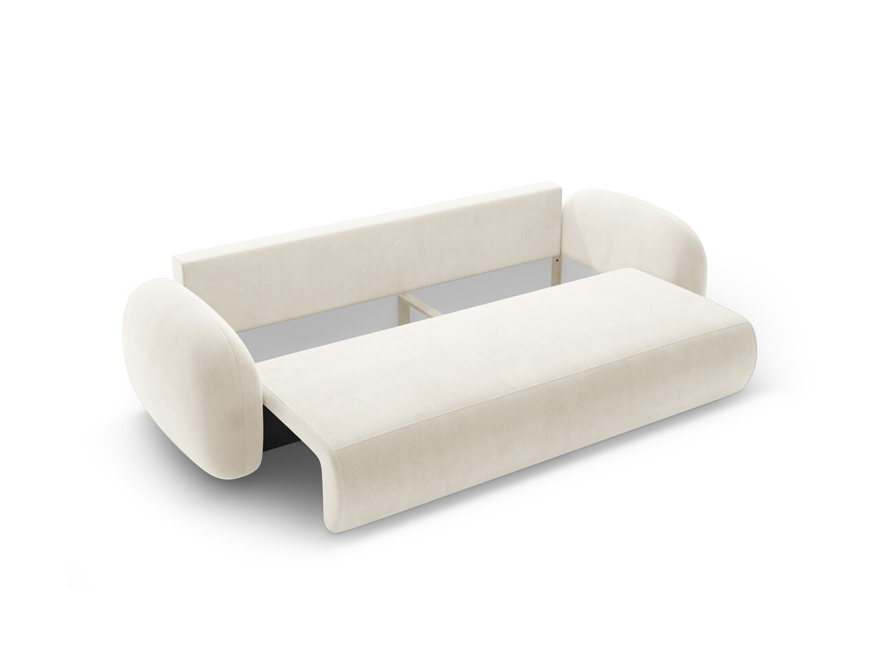 Canapea extensibila 3 locuri, Tonale, Cosmopolitan Design, 262x105x88 cm, catifea, ivoriu