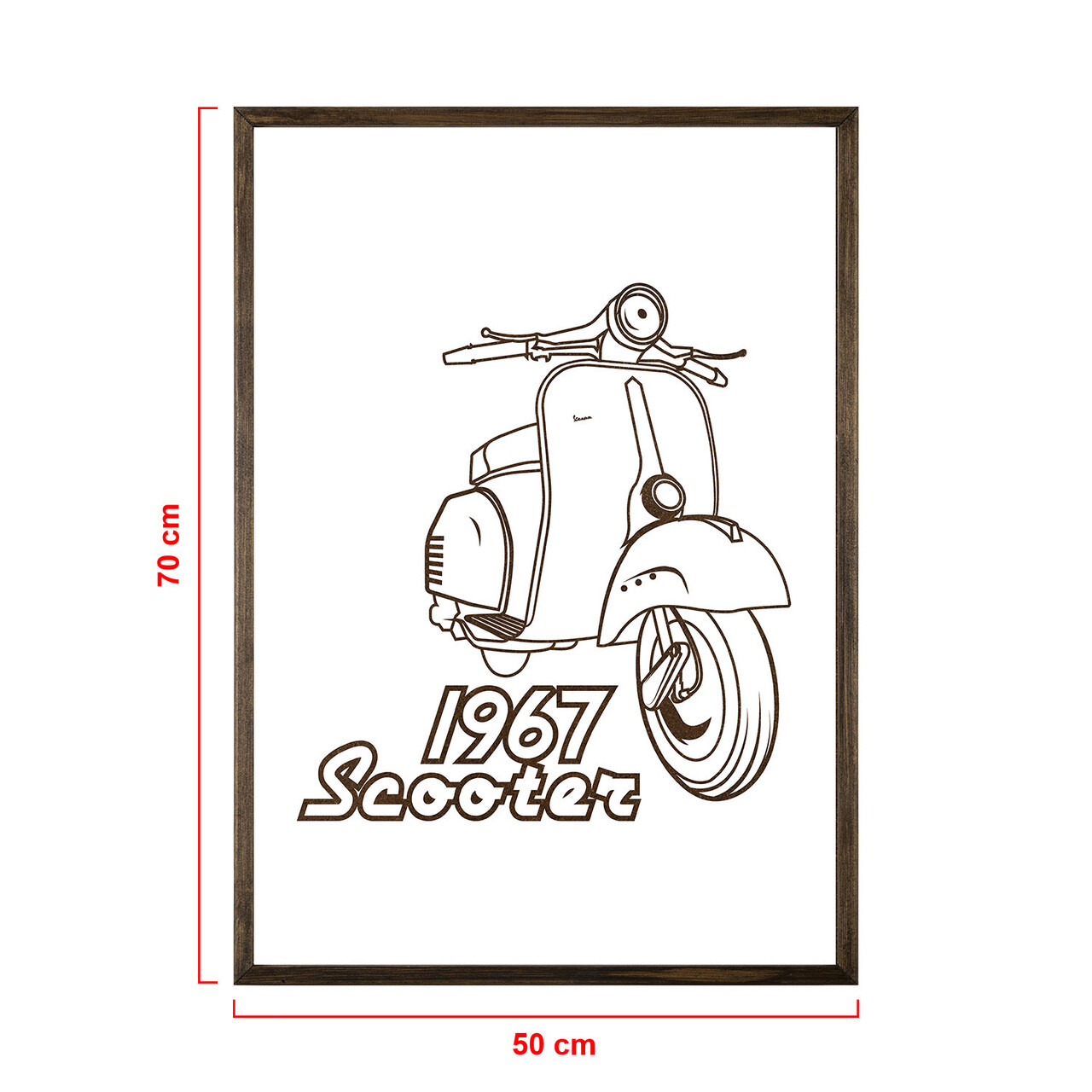 Tablou decorativ, TD037, Lemn, Desenat manual, Natural