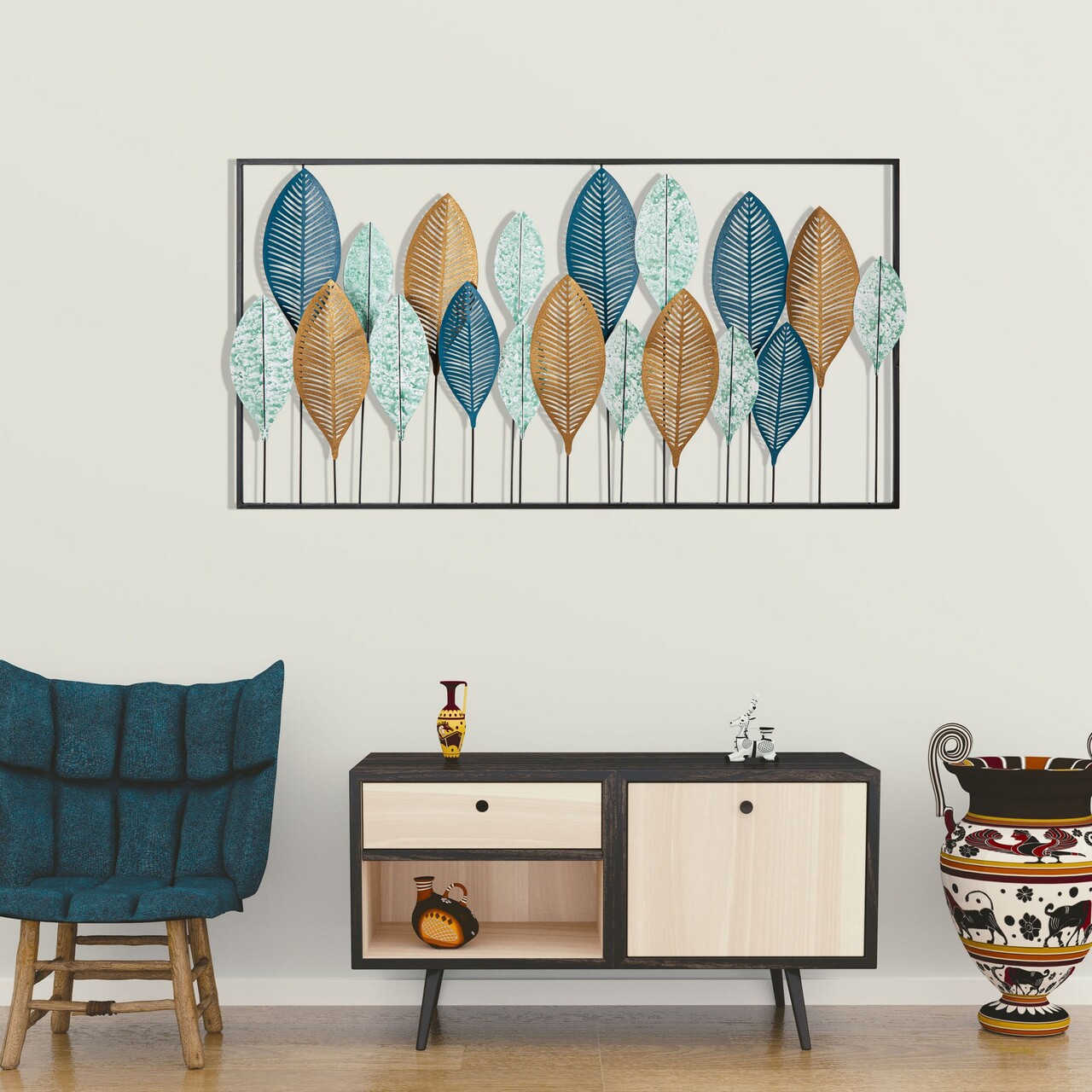 Decoratiune de perete, Bilge, Dimensiuni: 115 x 3 x 60 cm, Multicolor - view 2