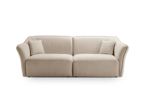 Canapea 3 locuri, Hailey, Micadoni Home, 206x102x79 cm, tesatura boucle, bej inchis