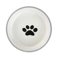 Castron pentru animale de companie, model laba pisica Catty, Homla, 12x4 cm, dolomita, gri/alb